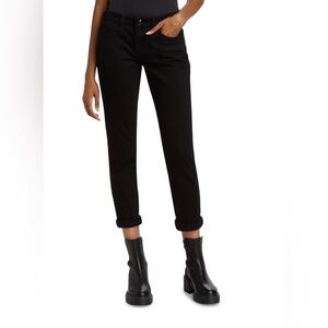 Rag & Bone Dre Low Rise Slim Boyfriend Jeans Women’s Size 24 Black Cropped Denim
